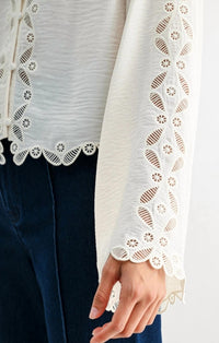 Mint Exclusives - Melanie Scallop Embroidered Lace Blouse