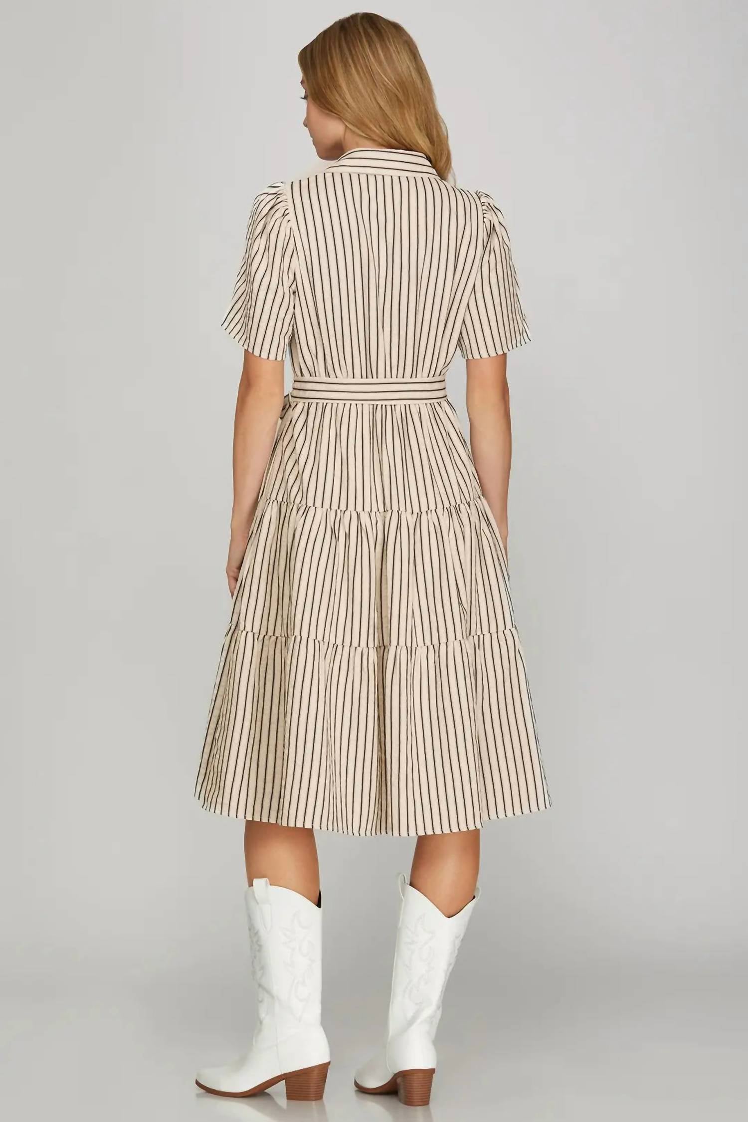 She + Sky - Short Sleeve Button Down Dress