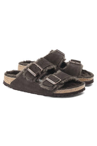 BIRKENSTOCK Unisex Arizona Shearling Suede Leather Sandals in mocha - women's sandal - view 4