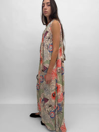 Rodebjer Lobelia Dress in coral multi - women's dress - alternate view