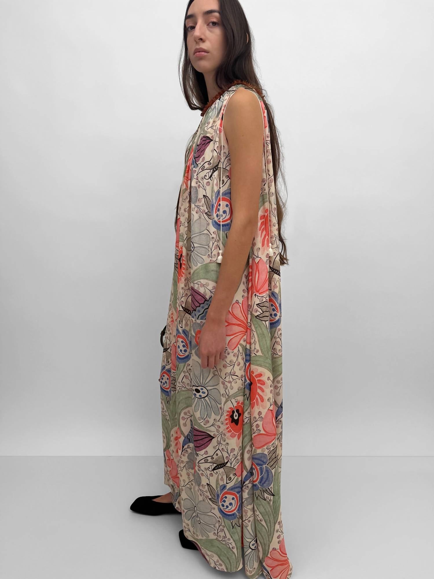 Rodebjer Lobelia Dress in coral multi - women's dress - alternate view