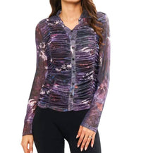 Adore - Ruched Button Down Top