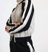Brodie Cashmere - Valerie Stripe Bomber Jacket