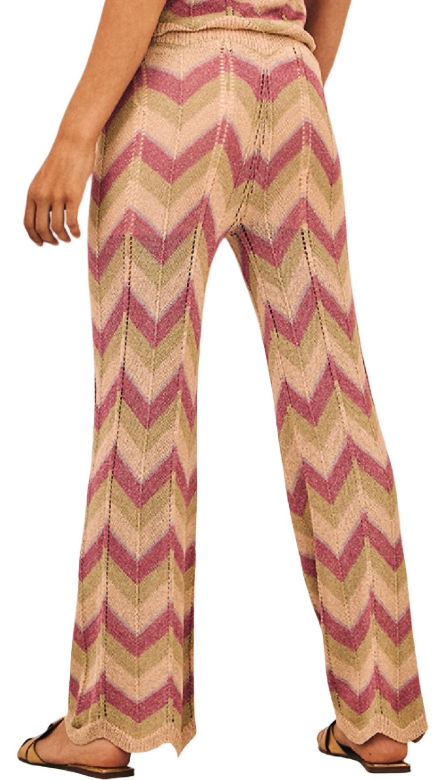 Nekane - Jacquard Zigzag Knitted Pants