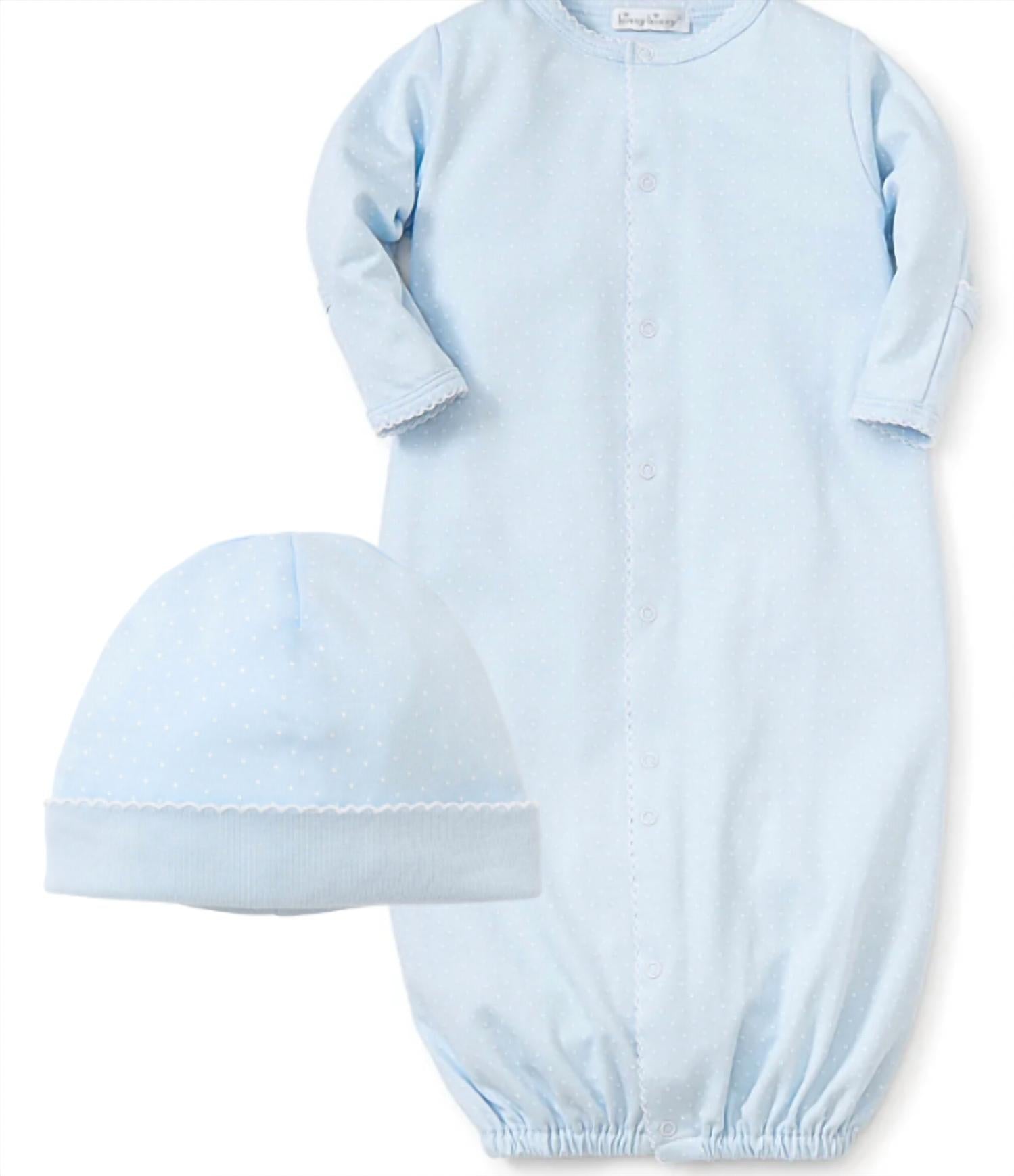 kissy kissy Kids Preemie Dots Convertible & Hat Set in blue - kids' item - detail view