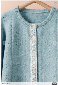 1 The Woman - Lace Trim Wool Blend Cardigan