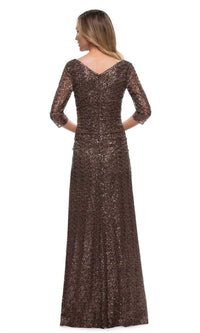 La Femme - Ruched Sequin Gown