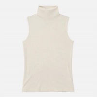 Enza Costa - Cashmere Jersey Sleeveless Turtleneck Top