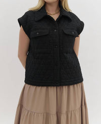 Entro - Fashion And Comfort Collared Vest - Plus