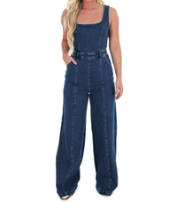 Flying Tomato - You Matter Denim Jumpsuit