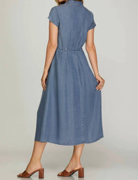 She + Sky - Chambray Button Down Dress