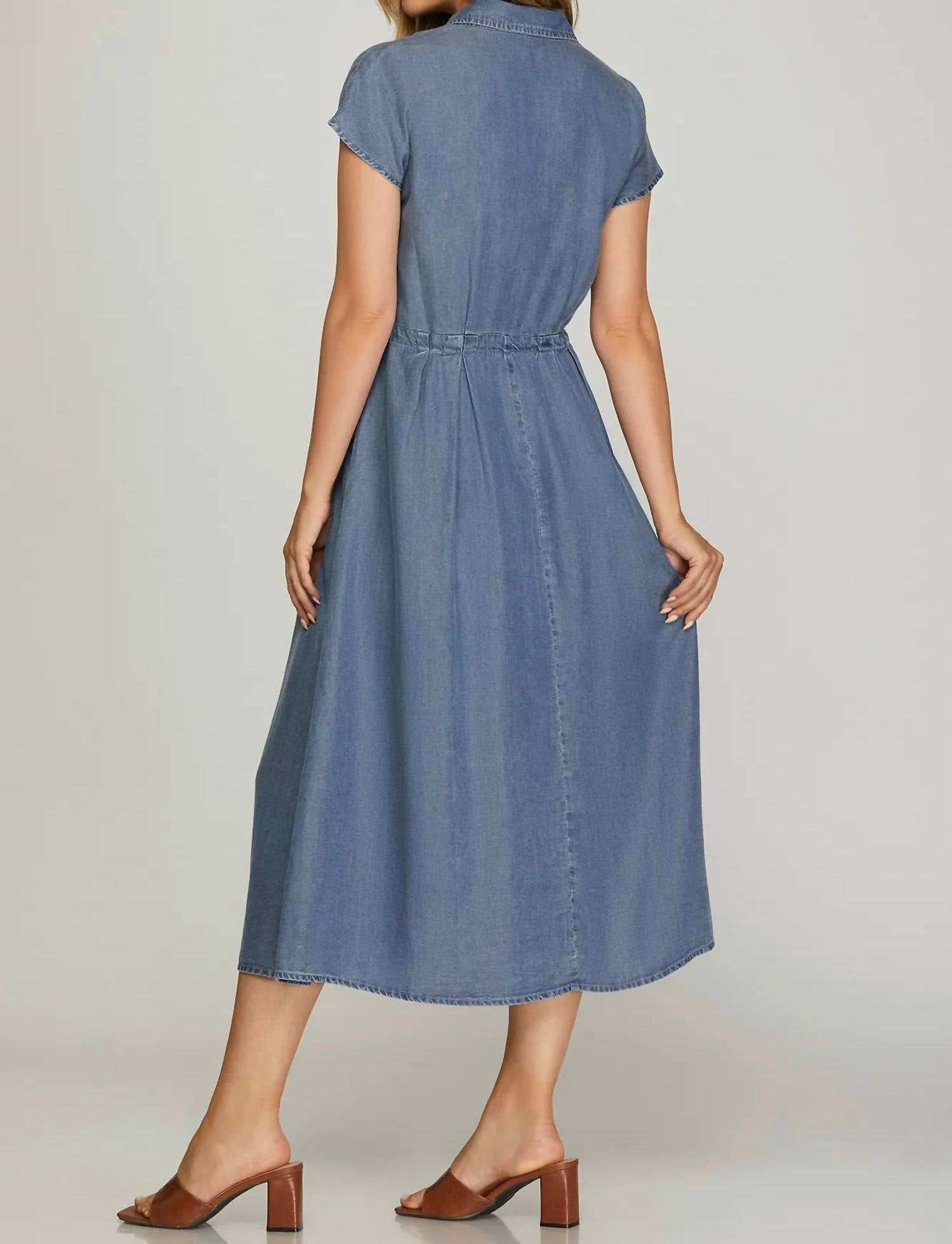She + Sky - Chambray Button Down Dress