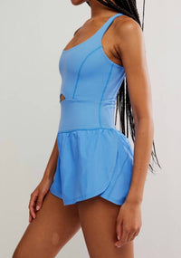 Free People Righteous Strappy Cutout Back Runsie in riveria blue - women's pants - alternate view