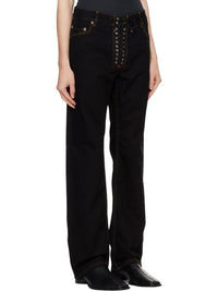 Ludovic De Saint Sernin - Women's Straight Legs Lace Up Jeans
