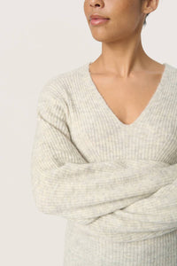 Soaked In Luxury - Rakel V-neck Rib Knit Pullover