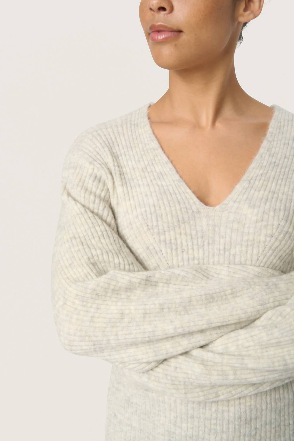 Soaked In Luxury - Rakel V-neck Rib Knit Pullover