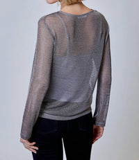 Design History - Metallic Long Sleeve Mesh Top