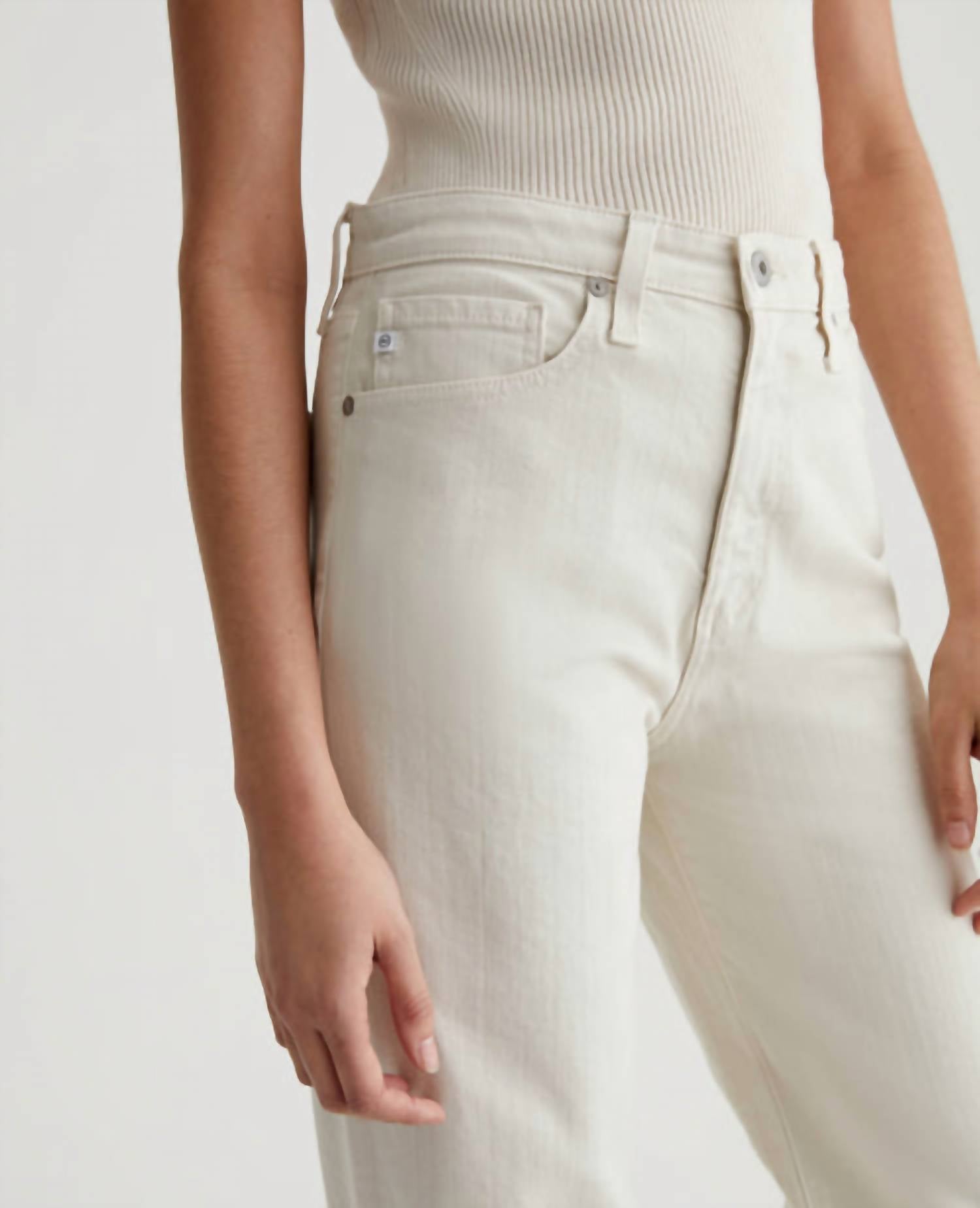 AG Jeans Kora High Rise Wide Leg Jean in opal stone - women's jeans - view 4