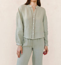 Bella Dahl - Mandarin Collar Trimmed Top