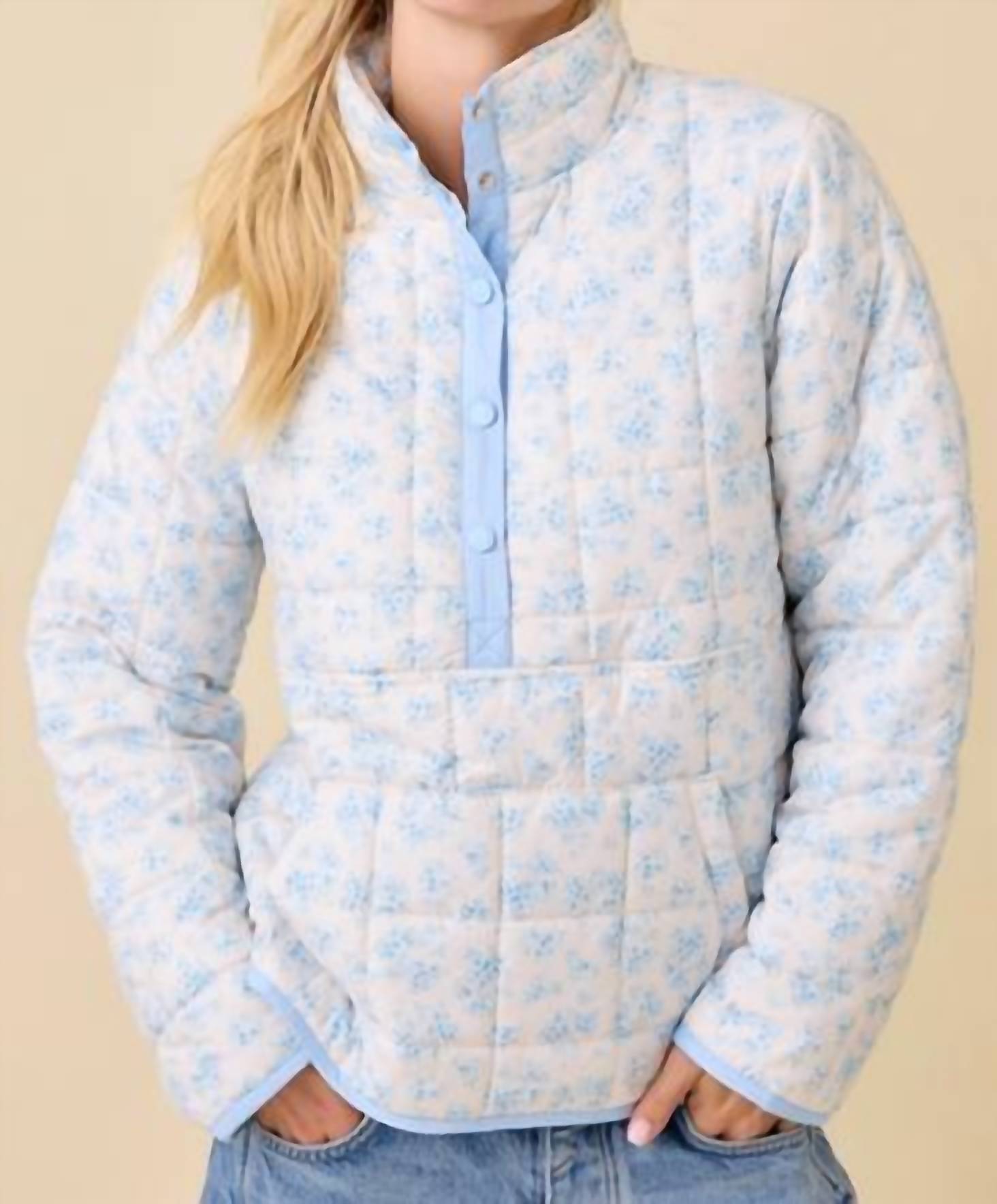 Mainstrip Lillie Floral Snap-on Jacket in blue - women's jacket