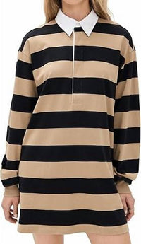 Good American - Jersey Polo Stripe Mini Dress
