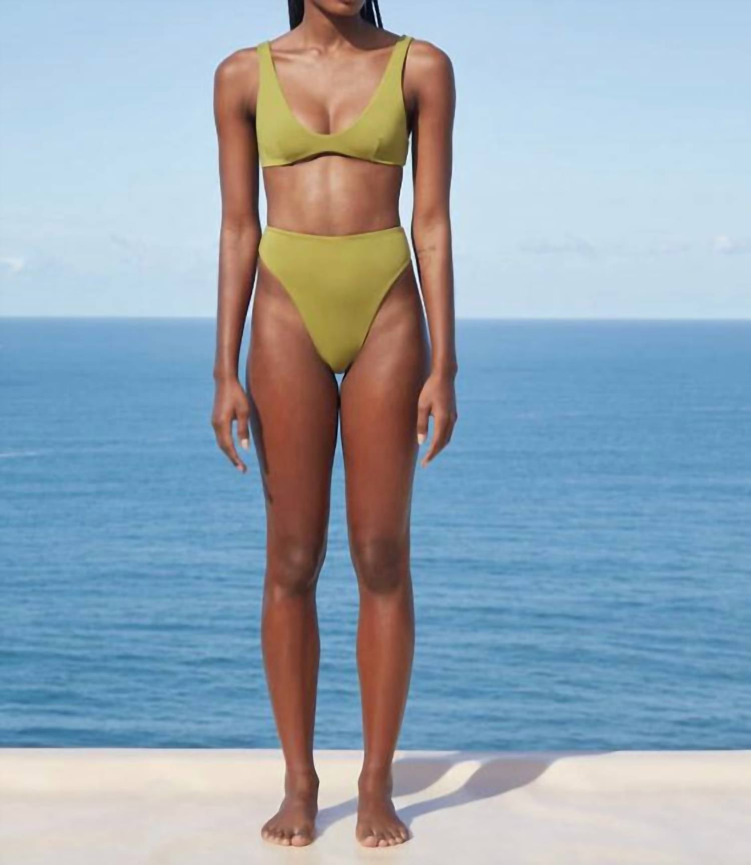 Haight Crepe Juliana Bikini Top in aloe green - women's swimwear - view 5