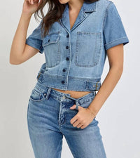 Risen - Shanda Short Sleeve Denim Jacket
