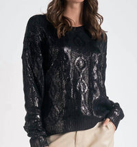 Elan - Shiny Cable Knit Sweater