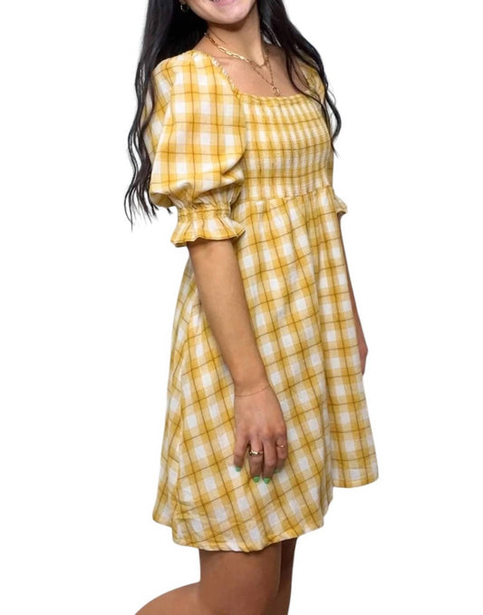 Kori - ANDREA SMOCKED PLAID DRESS