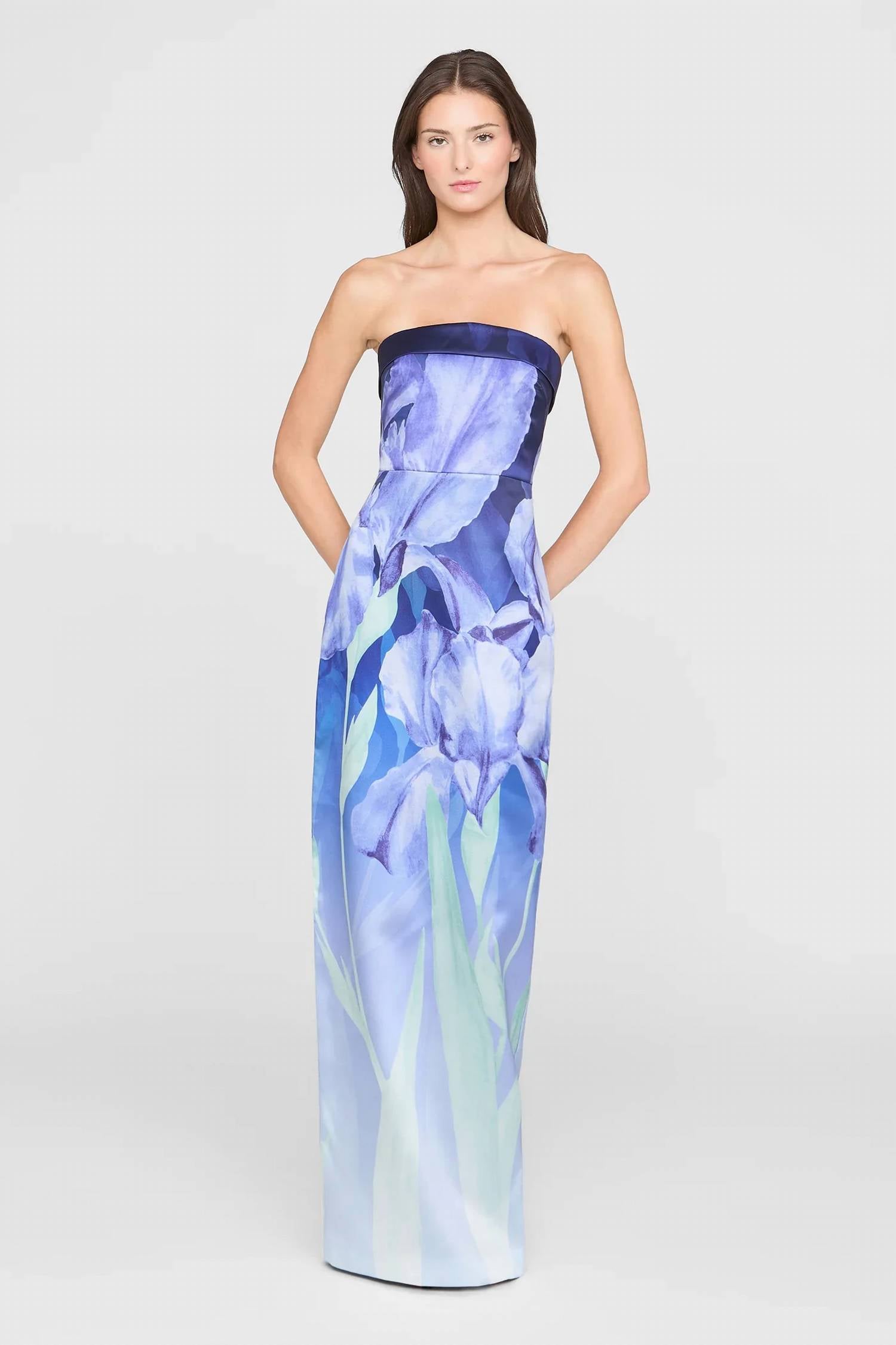 Theia - Cyrilla Strapless Column Gown