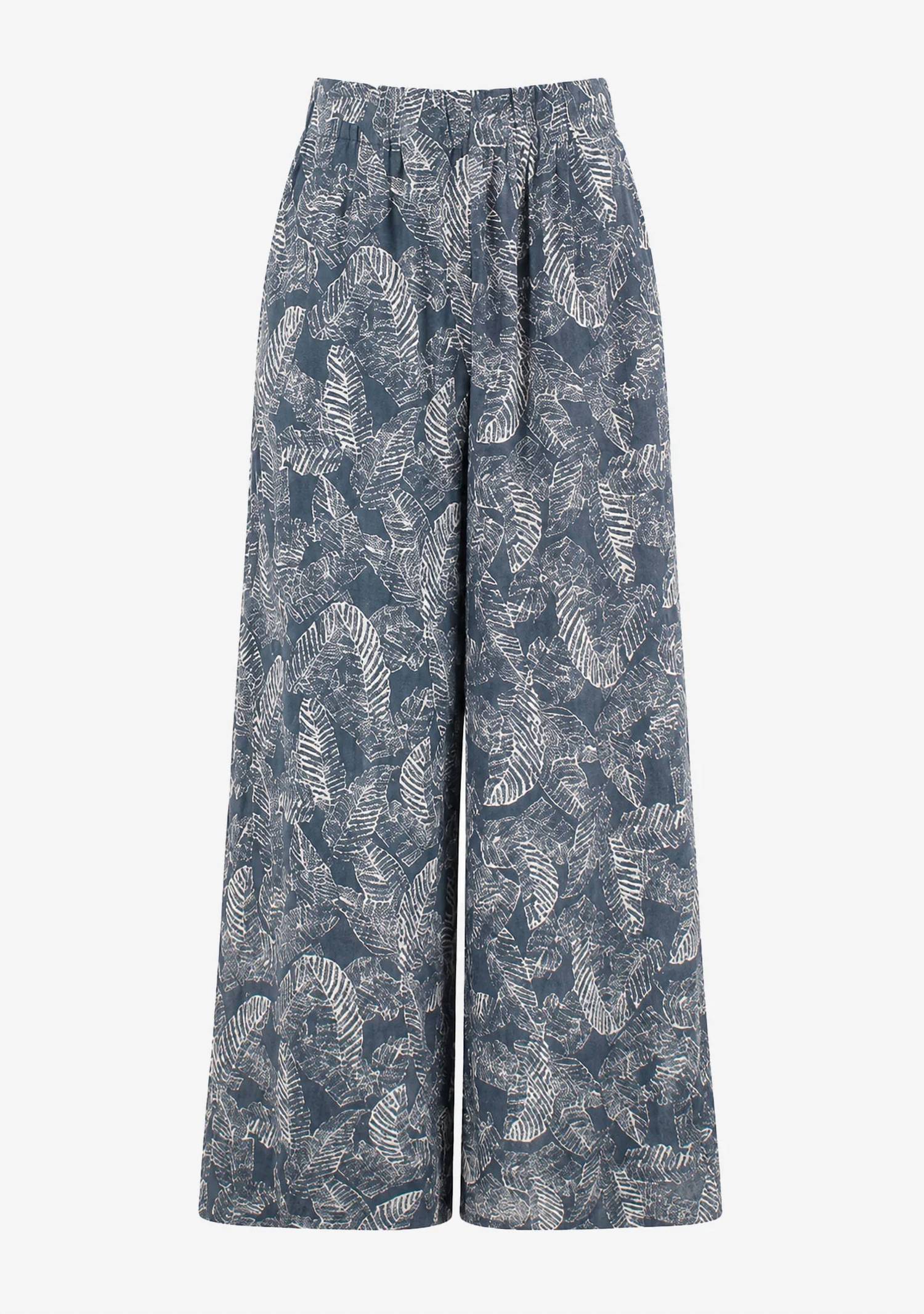 Miou Muse - Leaf Print Faded Effect Pants