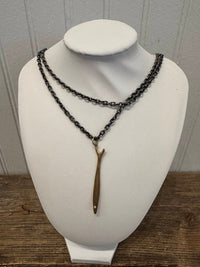 Lisa Ziff Designs - 10k Big Fish Necklace With Diamond And Rho Chain