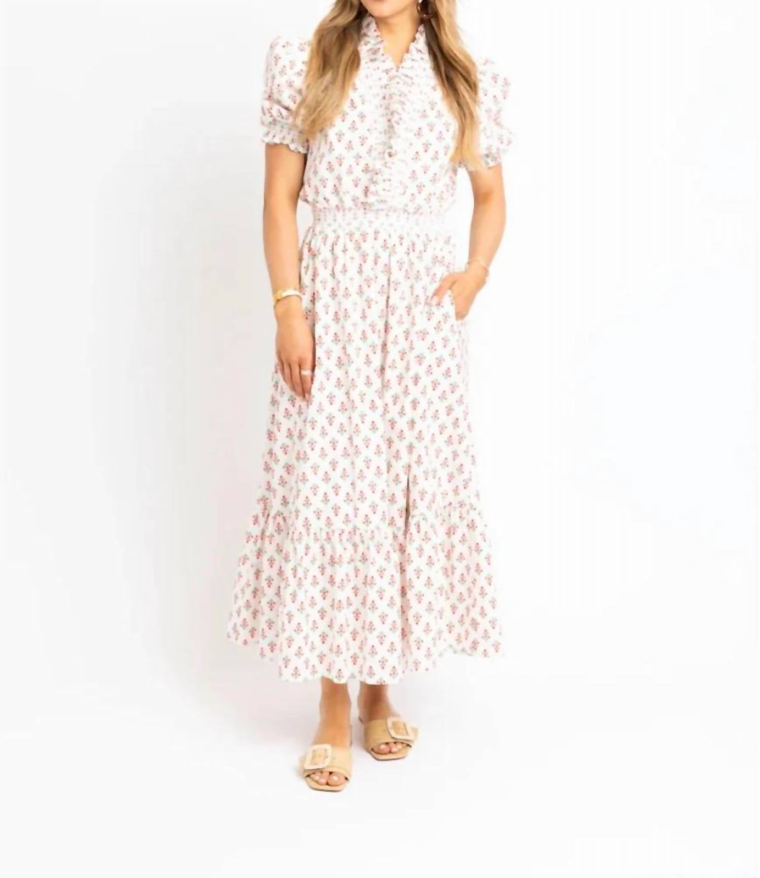 Karlie - Ruffle Smocked Maxi Dress