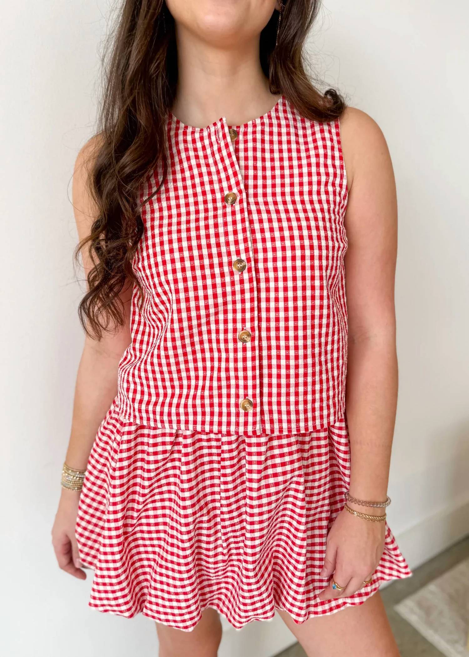 Entro - Strawberry Picnic Gingham Set