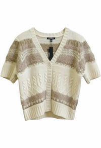 Steve Madden - Janae Stripe Short Sleeve Cardigan