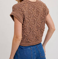 Bluivy - Short Sleeve Cropped Knit Sweater