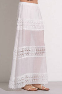 Elan - Crochet-lace Tiered Maxi Skirt