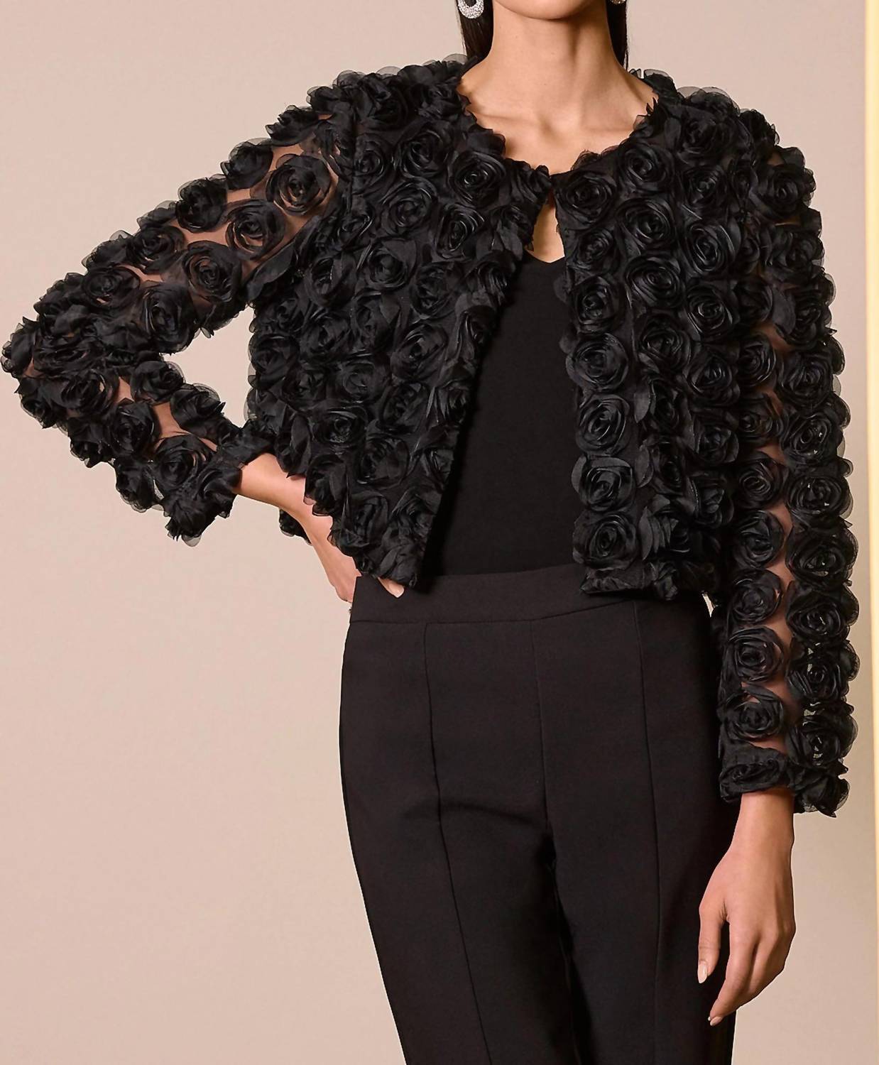 Joseph Ribkoff - Rosette Long Sleeve Bolero Jacket