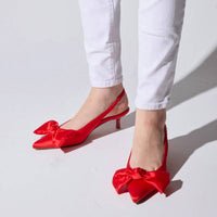 Yosi Samra - Women's Elise Satin Slingback Sandals