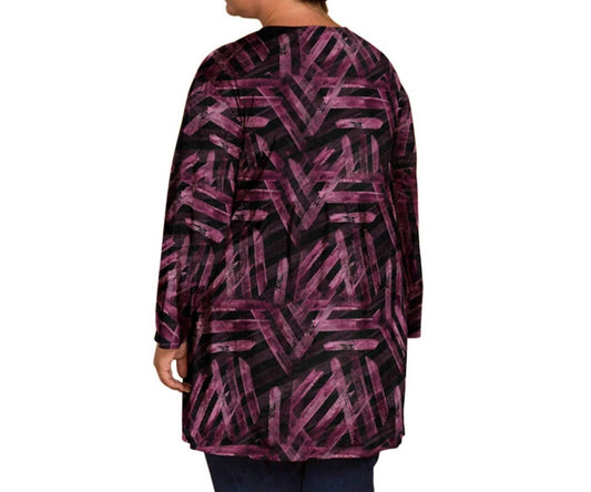 On The Plus Side - Des Fleurs Babydoll Long Sleeve Top - Plus