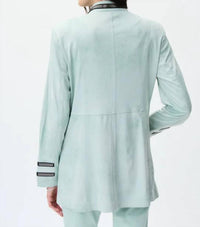 Joseph Ribkoff Faux Suede Jacket in mint - women's jacket - alternate view