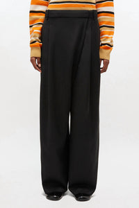 Ganni - Calendered Wool Mid Waist Pants