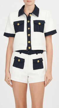 Cinq A Sept - Nissy Bicolor Tweed Cropped Jacket