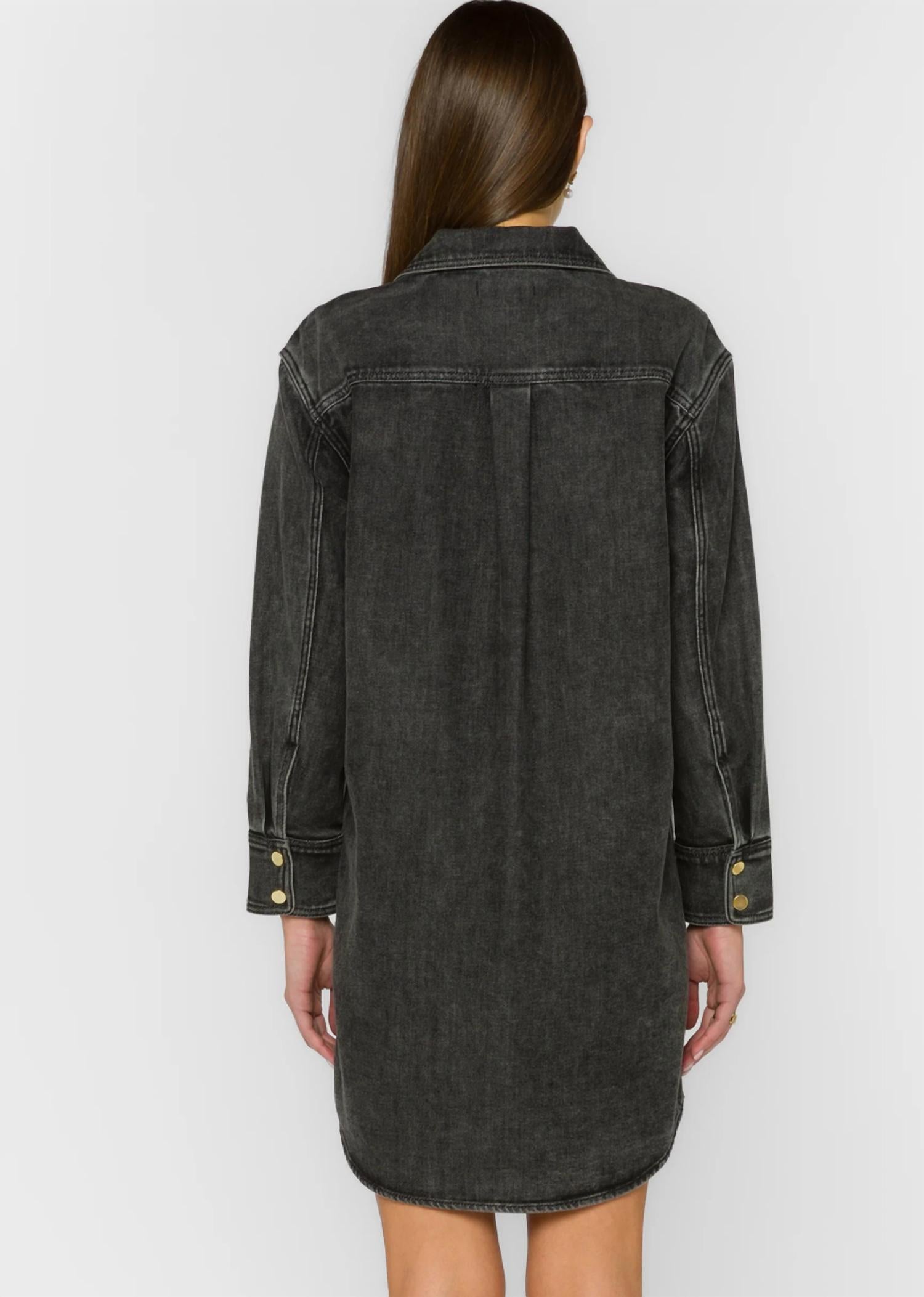 Velvet Heart - Long Sleeve Snap Button Mini Dress
