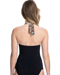 Profile By Gottex - Leopard Halter Underwire Tankini Top