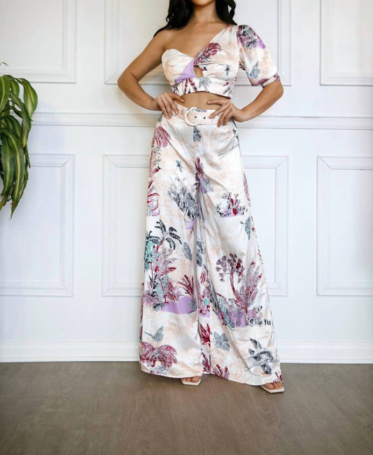 Little Secret Of Mine - One Shoulder Top And Pants Set
