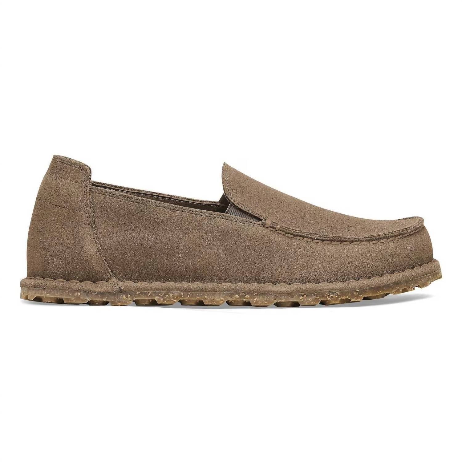 BIRKENSTOCK Women's Utti Slip On Suede Shoes in gray taupe - women's flats - detail view