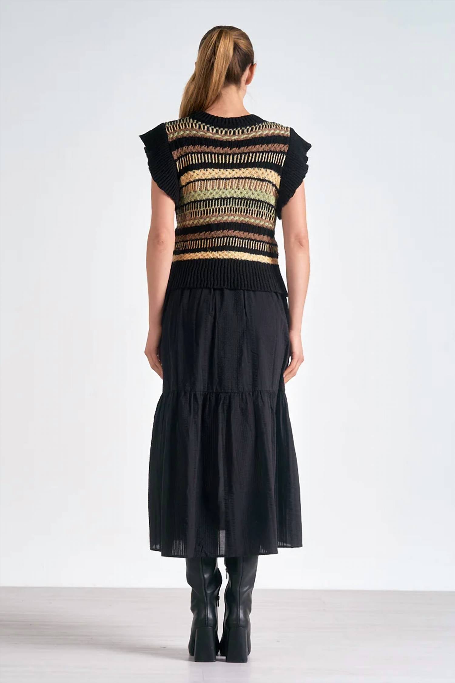 Elan - Crew Neck Midi Sweater Dress
