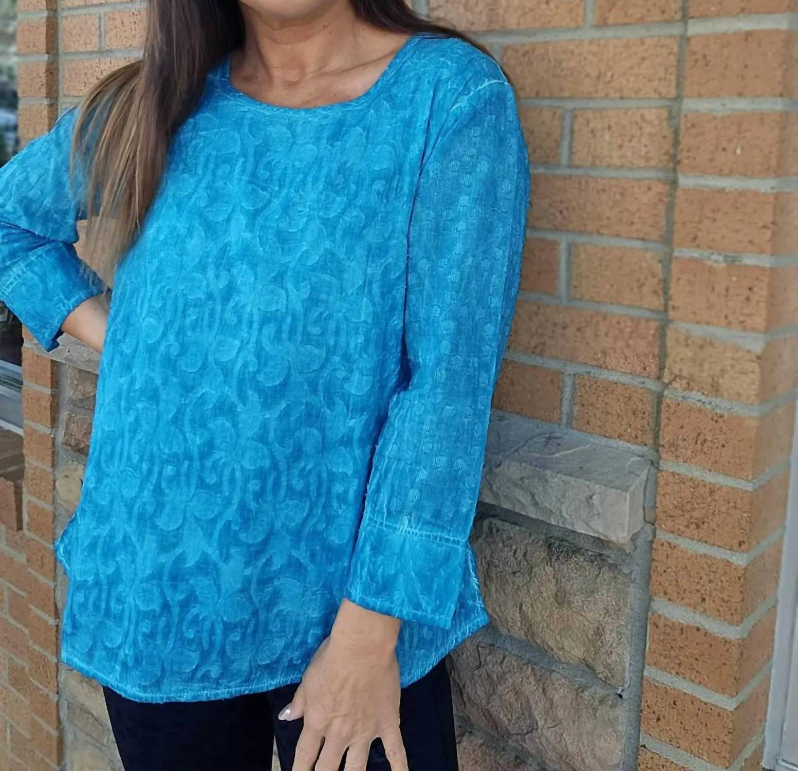 Parsley & Sage - Textured Long Sleeve Top