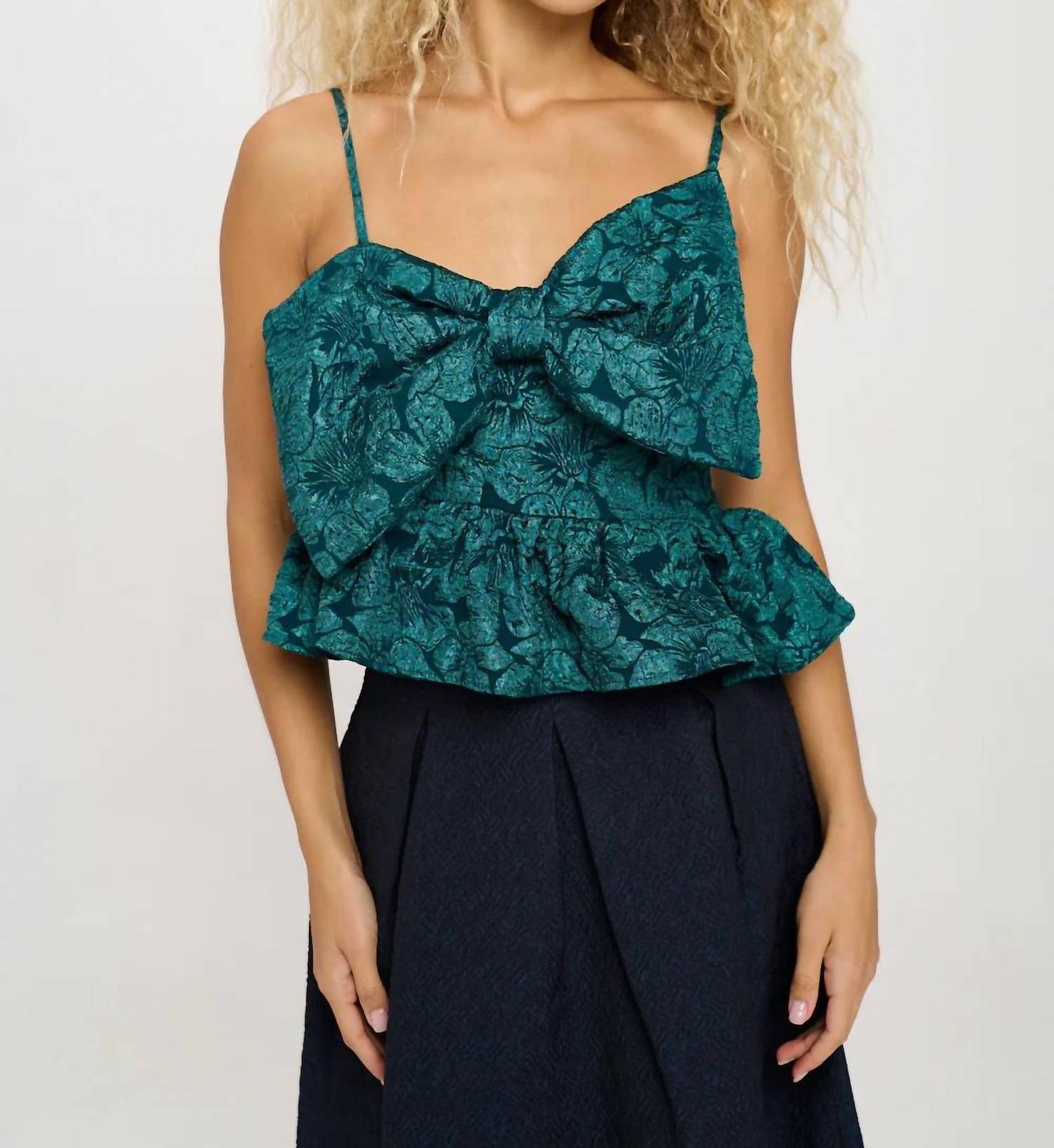 Meet Me In Santorini - Jacquard Bow Top